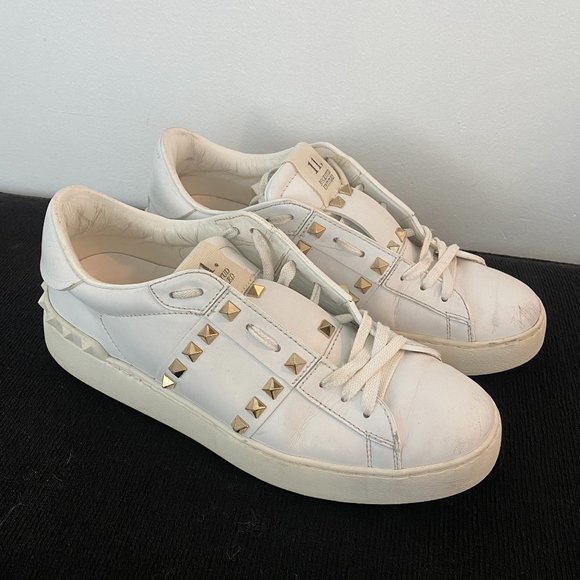 Valentino Garavani Rockstud Untitled Leather Open Sneakers - Picture 1 of 8